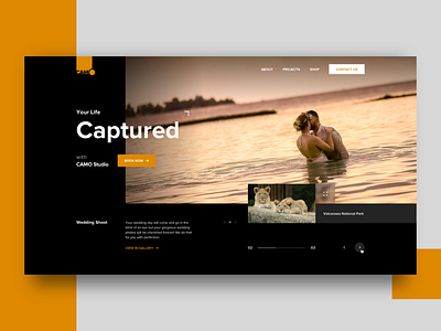 CAMO' Studio adventure capture photograhy photography website portfolio ui ux wedding wildlife