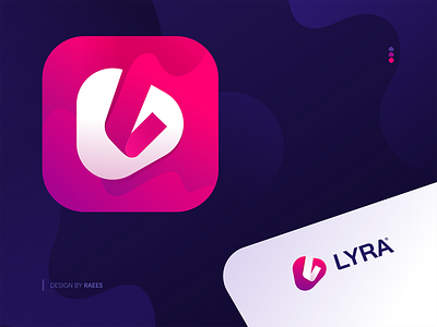 LYRA Music - Logo & App Icon app icon concept art futuristic logo modern music app play ui