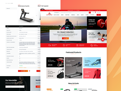 Athlestore Website fitness online shopping red store styleguide uiux