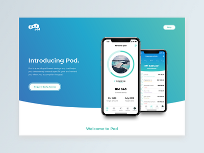 Pod Promotional Website finance fintech home interaction design landing page ui design ux ux design web web design