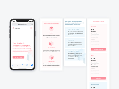 Your Product Landing Page - Mobile View content graphics design inspiration isometric landing page product design products ui ui design ux ux design web website