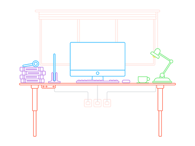 Workstation Series [1/3] design designer graphics design illustration illustrator line art setup sketch table vector vector art workstation