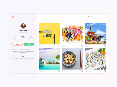 Daily UI - Profile Page app concept content design food inspiration product design profile page scenery travel ui ui design ux ux design web web design