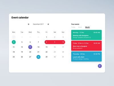 Daily UI - Event Calendar app calendar clean concept creative design event inspiration minimal ui ui design ux ux design web web design