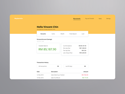 Daily UI - Your Bank Account