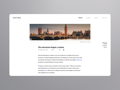 Daily UI - Jessie's Blog app article blog blogpost clean concept dailyui design inspiration minimal typography ui ui design ux ux design web web design