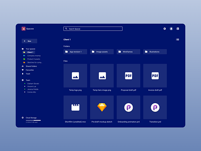 Daily UI - Spacee app clean concept dailyui dashboard design file storage inspiration minimal saas ui ui design ux ux design web web design