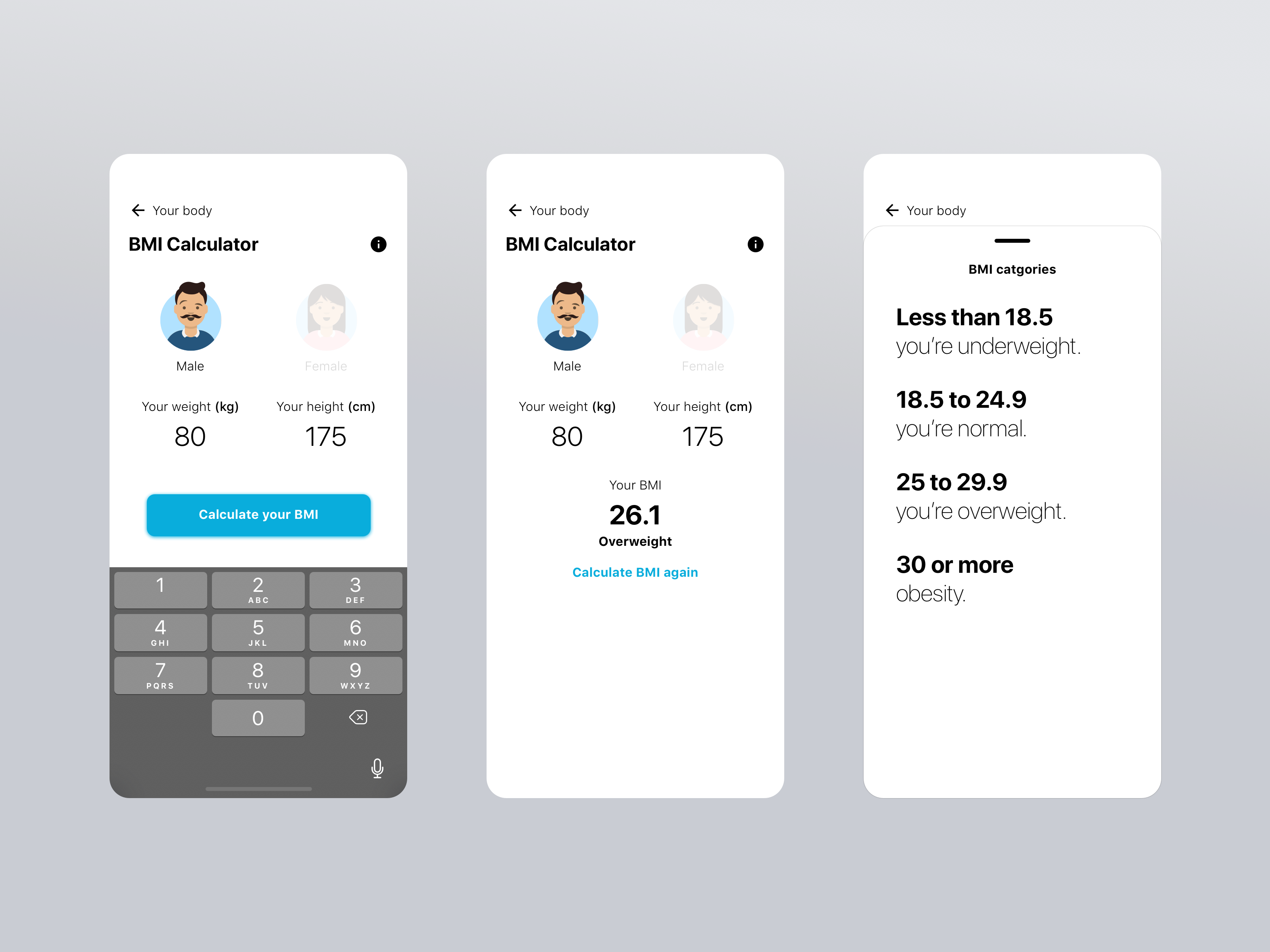 Daily Ui Know Your Bmi By Dezgn Studio On Dribbble