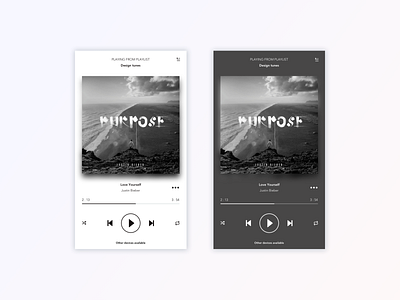 Daily UI - Music ON app clean concept dailyui dark design inspiration light minimal music music player ui ui design ux ux design