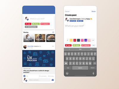 Daily UI - Facebook Post accessibility app clean concept dailyui design facebook inspiration minimal post social app ui ui design ux ux design