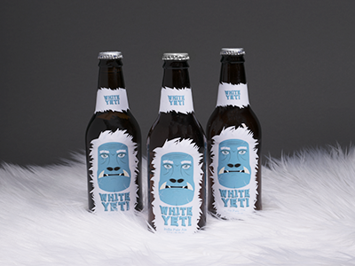 White Yeti Beer Label beer bottle label packaging
