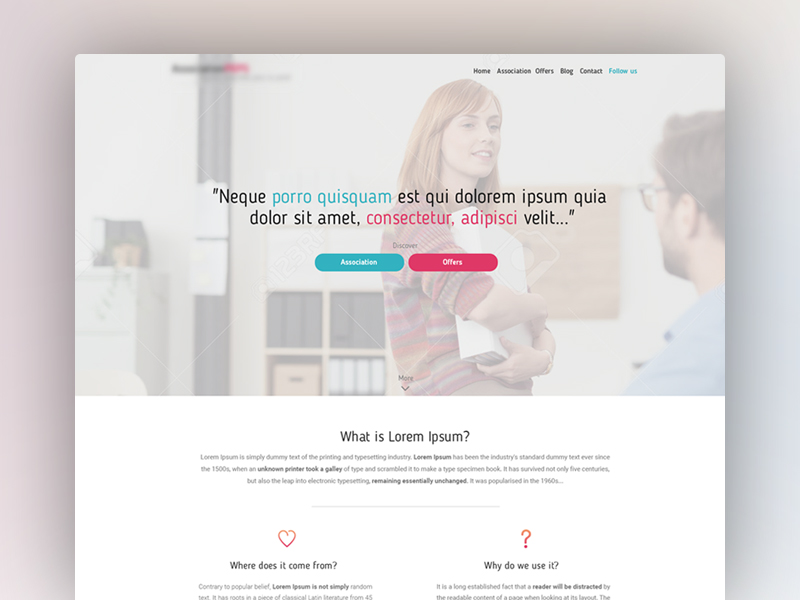 Blue/Pink Website Homepage by Rémi MARION on Dribbble