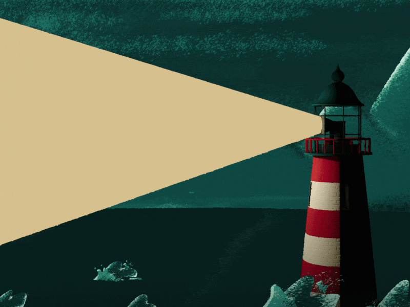 Portuguese lighthouse 2d adobe after effects animate animation compositing frame by frame green illustration lighthouse motion motion design sea