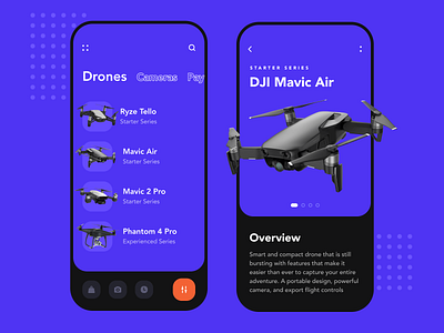 Tech Minimal App app dji drones figma mobile ui ui design uiux