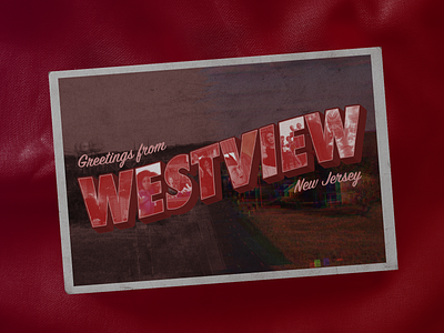Westview Postcard design disney disney plus marvel mcu new jersey postcard superhero travel typography vision wanda wanda maximoff wandavision westview witch