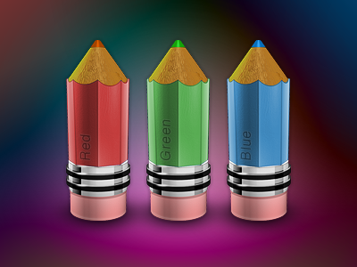 RGB Pencils icon pencil rgb
