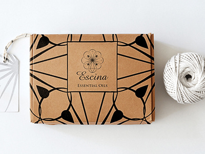 Escina box drop esential logo oil pattern pavhage