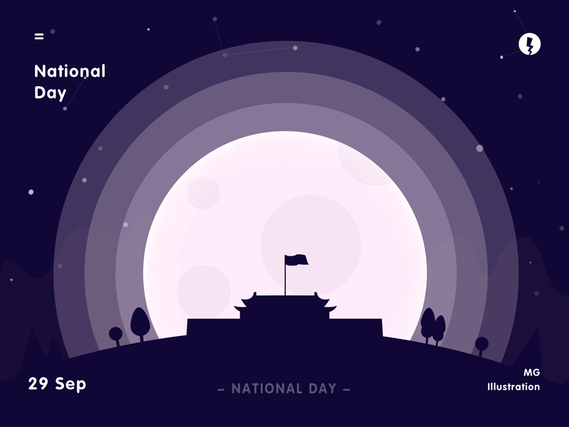 Nationl day illustrations moon nationl day night star web