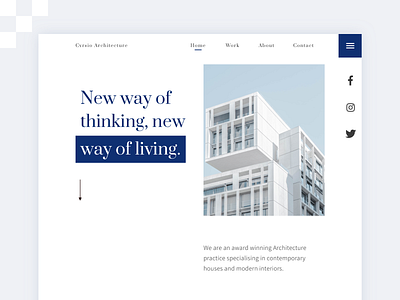Architecture Hero Website Design Concept