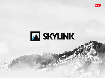 Skylink Logo brand branding digital design graphic design illustration logo logo design minimal mountain skiing sky snow typography vector winter