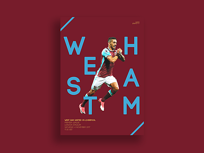 West Ham Match Day Poster design editing football graphic design match photoshop poster premier league soccer typography west ham