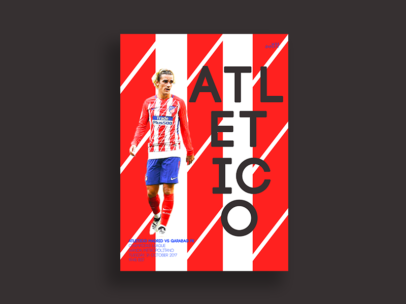 Atletico Madrid Match Day Poster atletico madrid champions league design editing football graphic design photoshop poster soccer typography