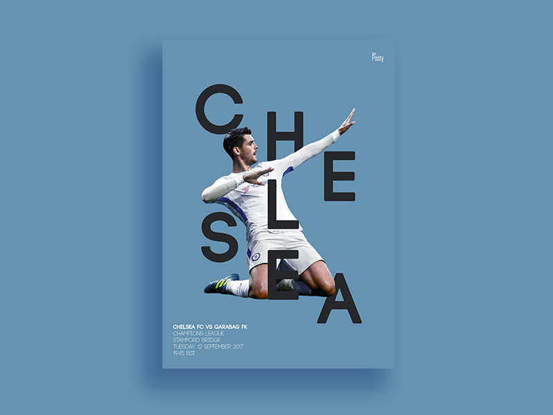 Chelsea Match Day Poster champions league chelsea design editing football graphic design photoshop soccer typography