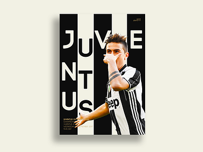Juventus Match Day Poster champions league design editing football graphic design juventus photoshop soccer typography
