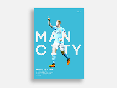 Man City Match Day Poster champions league design editing football graphic design man city photoshop poster soccer typography