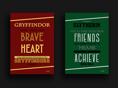 Harry Potter Hogwarts House Posters branding design graphic design gryffindor harry potter hufflepuff poster ravenclaw slytherin typography