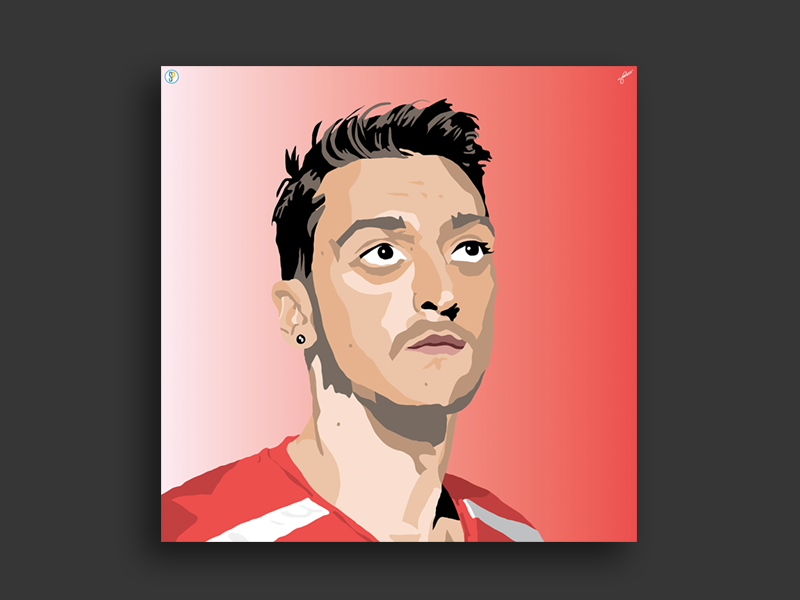 Mesut Ozil Illustration adobe arsenal art design digital art football graphic design graphics illustration soccer