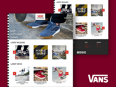 Vans Home Page Design adobe xd design interface skateboarding sneakers store ui ux vans visual design web web design