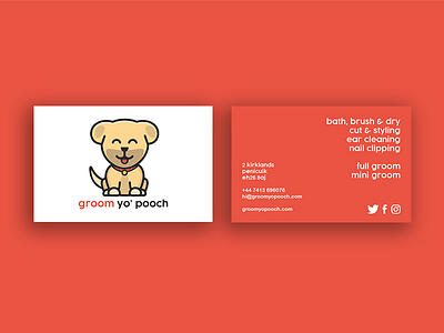 groom yo' pooch adobe business cards dog dog grooming graphic design illustration illustrator logo photoshop typography