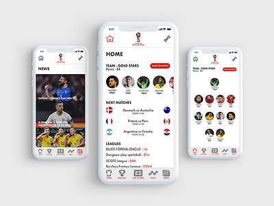 World Cup Fantasy Football adobe xd app fantasy football football mobile russia 2018 sport ui ui design ux world cup