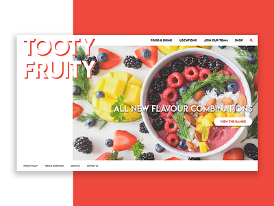 Tooty Fruity Web UI adobe adobe xd fruit healthy interface store ui user experience ux web web design website