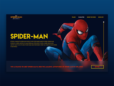 Spider-Man Web UI adobe interface marvel peter parker spiderman superheroes ui ux web web design website xd