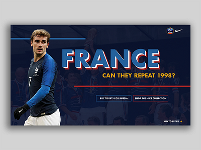 France 2018 Landing Page adobe football france interface landing page ui ux web web design website world cup xd