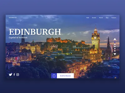 Edinburgh Web UI adobe city digital edinburgh interface scotland travel ui ux web website xd