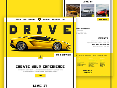 Lamborghini Web UI adobe car design digital home page lamborghini sports ui ux web website xd