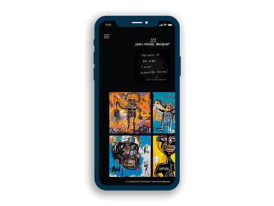 Jean-Michel Basquiat Mobile UI
