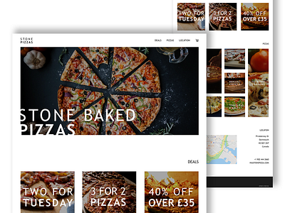 Stone Pizzas Home Page adobe delivery design experience home page interface minimal pizza ui ux xd