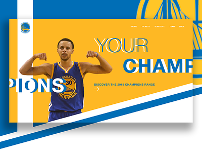 Golden State Warriors Web UI adobe basketball golden state warriors home page nba steph curry ui ux warriors web website xd