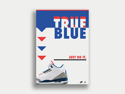 Air Jordan True Blue Poster adobe basketball design digital graphic design illustrator jordan nba nike poster typography visual