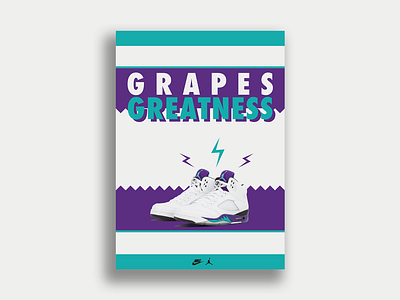 Air Jordan 5 Grapes Poster