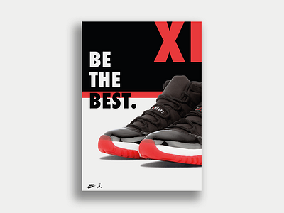 Air Jordan XI Poster adobe air jordan branding design graphic design illustrator jordan nike poster sneakers type typography