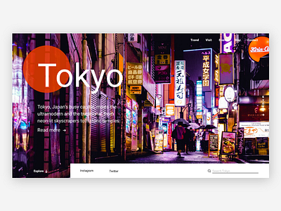 Tokyo Web UI adobe branding interface japan japanese tokyo tourism travel ui ux website xd