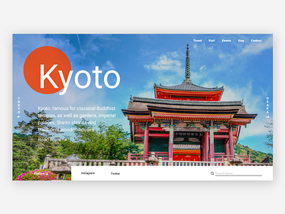 Kyoto Web UI adobe branding interface japan japanese kyoto tourism travel ui ux website xd