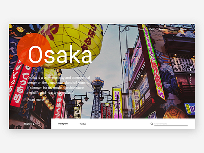 Osaka Web UI adobe branding interface japan japanese osaka tourism travel ui ux website xd