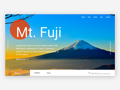 Mt. Fuji Web UI adobe branding japan japanese mt fuji tourism travel ui ux website xd