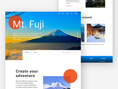 Mt. Fuji Home Page adobe branding japan japanese mt fuji tokyo tourism travel ui ux website xd